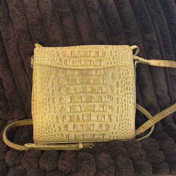 Vintage Dooney & Bourke Purse Orange Canvas Leather Croc Flap Crossbody Bag - Picture 3 of 8